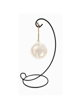 Glass Ball Black Metal Stand Succulent Air Plant Tea Light